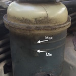 Power steering fluid min and max